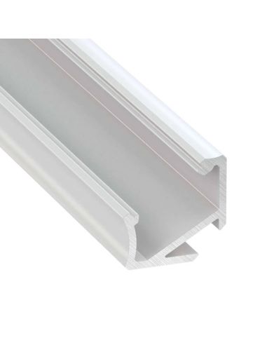 Perfil Angular Assimétrico 30º/60º para Fitas de LED em Acabamento Lacado Branco - Tipo H - 2,02 Metros