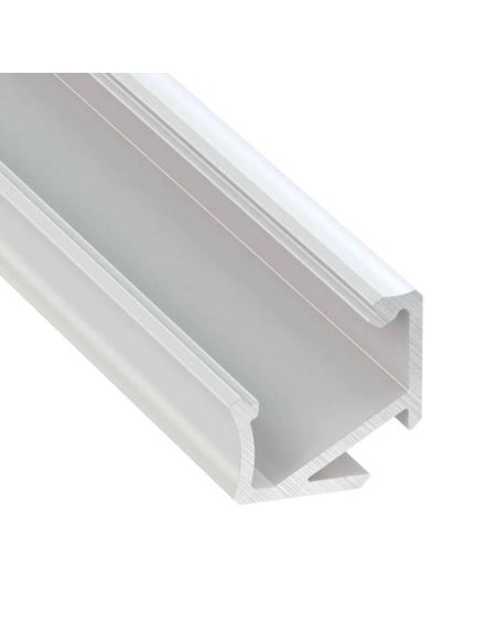 Perfil Angular asimétrico 30º/60º para Tiras LED en acabado Blanco Lacado -Tipo H- 2,02 Metros