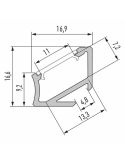 Medidas Perfil Angular asimétrico 30º/60º para Tiras LED en acabado Blanco Lacado -Tipo H- 2,02 Metros