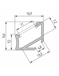 Perfil Angular Assimétrico 30º/60º para Fitas de LED em Acabamento Lacado Branco - Tipo H - 2,02 Metros 2