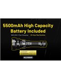 Linterna de mano P40 doble haz 2000 lúmenes, alcance ultra largo 2900m IP68 sumergible 2 metros