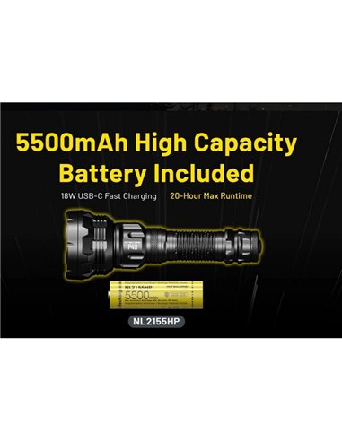 Linterna de mano P40 doble haz 2000 lúmenes, alcance ultra largo 2900m IP68 sumergible 2 metros