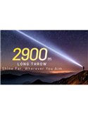Linterna de mano P40 doble haz 2000 lúmenes, alcance ultra largo 2900m IP68 sumergible 2 metros