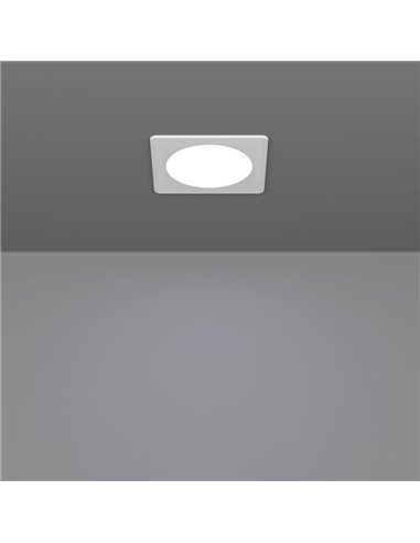 Downlight LED quadrado embutido 117x117mm branco FUEVA 6, CCT (2700K-4000K-6500K), 6,3W, 720Lm