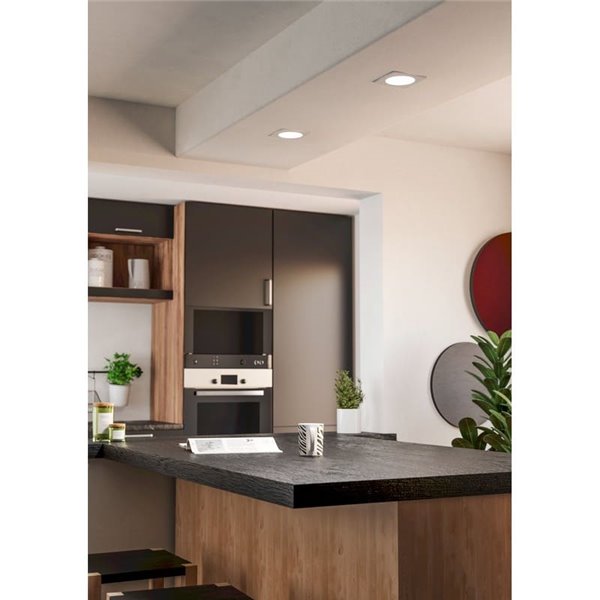 Downlight LED cuadrado empotrable 117X117mm blanco FUEVA 6, CCT (2700K-4000K-6500K), 6,3W, 720Lm