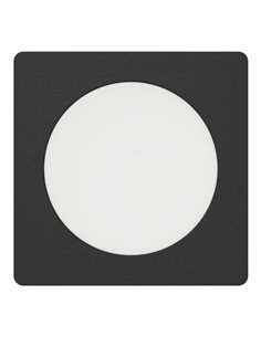 Downlight empotrable LED cuadrado 117×117mm FUEVA 6, negro, CCT (2700K-4000K-6500K), 6,3W, 720Lm