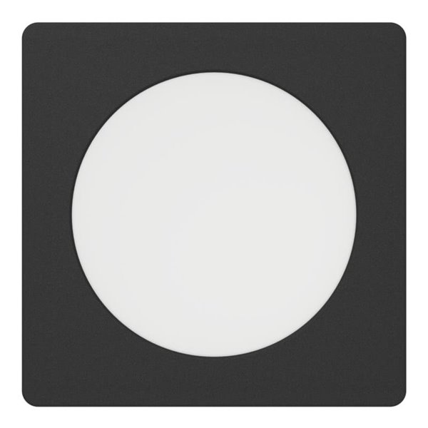 Downlight LED quadrado de embutir 117x117mm FUEVA 6, preto, CCT (2700K-4000K-6500K), 6,3W, 720Lm