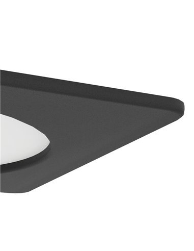 Downlight empotrable LED cuadrado 117×117mm FUEVA 6, negro, CCT (2700K-4000K-6500K), 6,3W, 720Lm