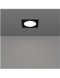 Downlight empotrable LED cuadrado 117×117mm FUEVA 6, negro, CCT (2700K-4000K-6500K), 6,3W, 720Lm