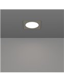 Luminaria empotrable LED cuadrada FUEVA 6 níquel 117×117mm CCT (2700K-4000K-6500K), 6,3W, 720Lm