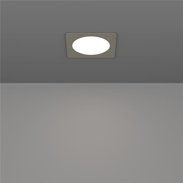 Luminaria empotrable LED cuadrada FUEVA 6 níquel 117×117mm CCT (2700K-4000K-6500K), 6,3W, 720Lm