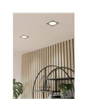 Luminaria empotrable LED cuadrada FUEVA 6 níquel 117×117mm CCT (2700K-4000K-6500K), 6,3W, 720Lm