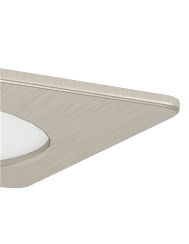 Luminaria empotrable LED cuadrada FUEVA 6 níquel 117×117mm CCT (2700K-4000K-6500K), 6,3W, 720Lm