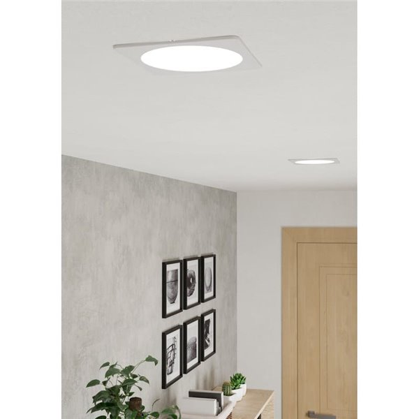 Downlight LED quadrado embutido 166×166mm branco FUEVA 6, CCT (2700K-4000K-6500K), 10,5W 1200Lm, IP20