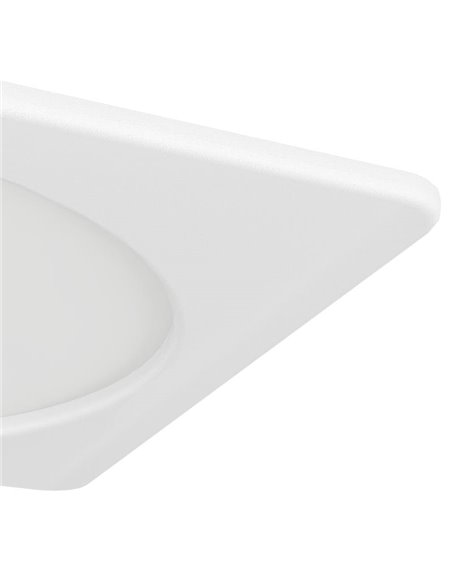 Downlight LED quadrado embutido 166×166mm branco FUEVA 6, CCT (2700K-4000K-6500K), 10,5W 1200Lm, IP20
