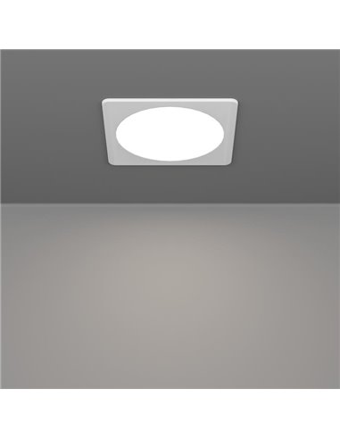 Downlight LED empotrable cuadrado 166×166mm blanco FUEVA 6, CCT (2700K-4000K-6500K), 10,5W 1200Lm, IP20