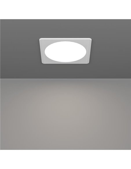 Downlight LED empotrable cuadrado 166×166mm blanco FUEVA 6, CCT (2700K-4000K-6500K), 10,5W 1200Lm, IP20