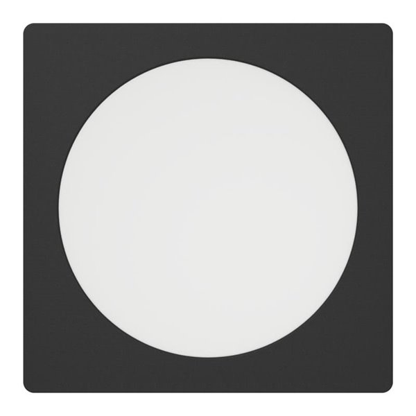Downlight empotrable LED cuadrado 166×166mm negro FUEVA 6, CCT (2700K-4000K-6500K), 10,5W 1200Lm, IP20