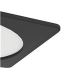 Downlight empotrable LED cuadrado 166×166mm negro FUEVA 6, CCT (2700K-4000K-6500K), 10,5W 1200Lm, IP20