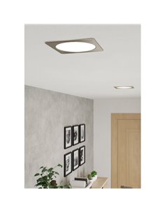 Luminária de embutir LED quadrada FUEVA 6, níquel, 166x166mm, CCT (2700K-4000K-6500K), 10,5W, 1200Lm, IP20 2