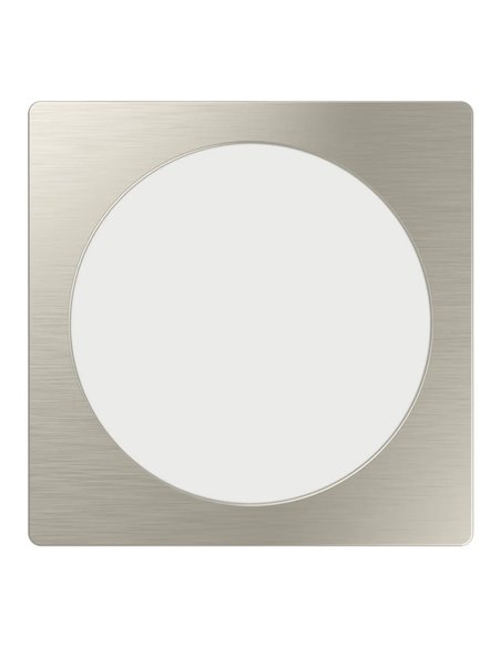 Luminaria empotrable LED cuadrada FUEVA 6 níquel 166×166mm, CCT (2700K-4000K-6500K), 10,5W 1200Lm, IP20