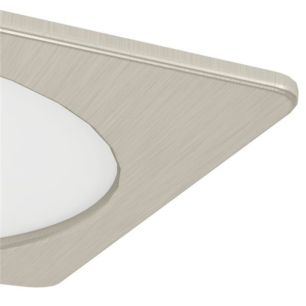Luminária de embutir LED quadrada FUEVA 6, níquel, 166x166mm, CCT (2700K-4000K-6500K), 10,5W, 1200Lm, IP20
