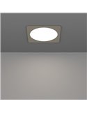 Luminaria empotrable LED cuadrada FUEVA 6 níquel 166×166mm, CCT (2700K-4000K-6500K), 10,5W 1200Lm, IP20