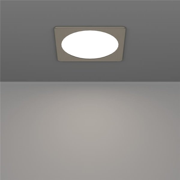 Luminária de embutir LED quadrada FUEVA 6, níquel, 166x166mm, CCT (2700K-4000K-6500K), 10,5W, 1200Lm, IP20