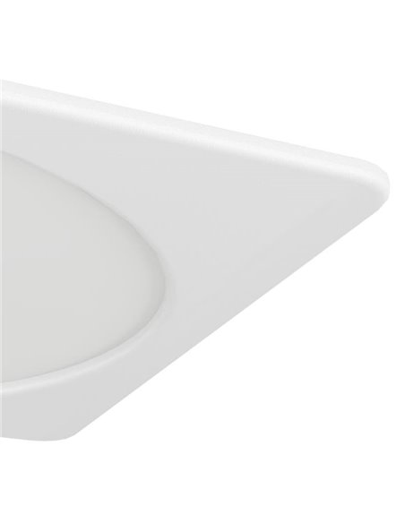Downlight LED quadrado embutido 216x216mm branco FUEVA 6, CCT (2700K-4000K-6500K), 18,5W 2100Lm, IP20