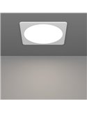Downlight LED quadrado embutido 216x216mm branco FUEVA 6, CCT (2700K-4000K-6500K), 18,5W 2100Lm, IP20