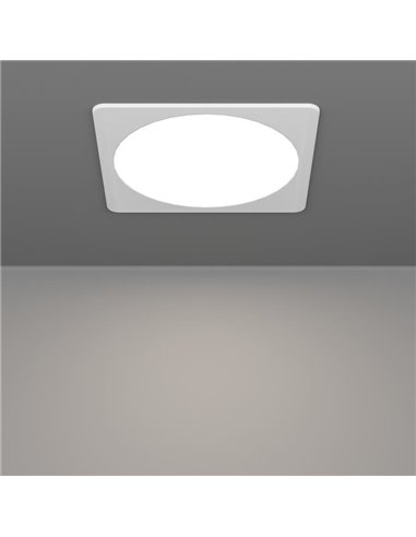 Downlight LED quadrado embutido 216x216mm branco FUEVA 6, CCT (2700K-4000K-6500K), 18,5W 2100Lm, IP20