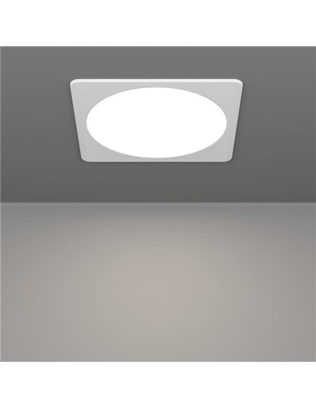 Downlight LED empotrable cuadrado 216×216mm blanco FUEVA 6, CCT (2700K-4000K-6500K), 18,5W 2100Lm, IP20
