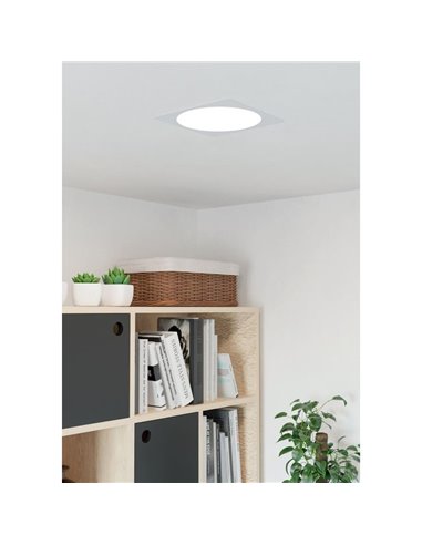 Downlight LED empotrable cuadrado 216×216mm blanco FUEVA 6, CCT (2700K-4000K-6500K), 18,5W 2100Lm, IP20