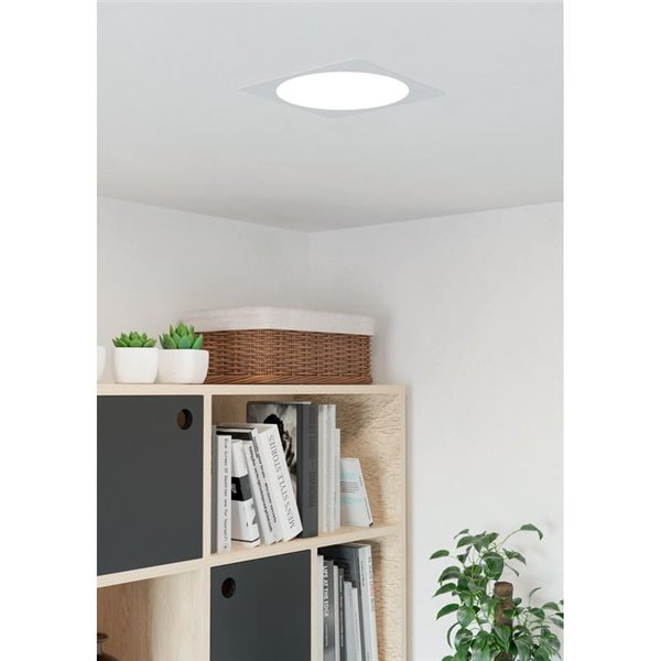 Downlight LED empotrable cuadrado 216×216mm blanco FUEVA 6, CCT (2700K-4000K-6500K), 18,5W 2100Lm, IP20