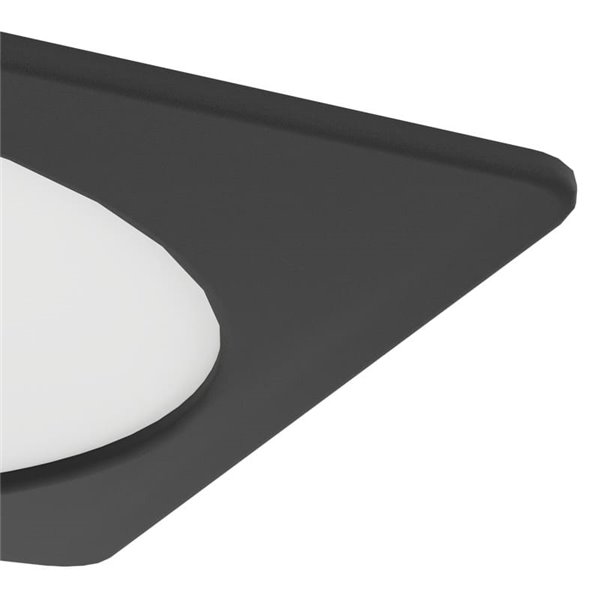 Downlight empotrable LED cuadrado 216×216mm negro FUEVA 6, CCT (2700K-4000K-6500K), 18,5W 2100Lm, IP20