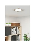 Luminaria empotrable LED cuadrada FUEVA 6 níquel 216×216mm, CCT (2700K-4000K-6500K), 18,5W 2100Lm, IP20