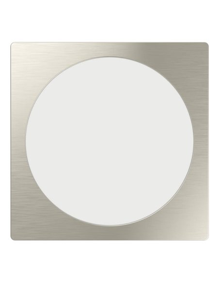 Luminaria empotrable LED cuadrada FUEVA 6 níquel 216×216mm, CCT (2700K-4000K-6500K), 18,5W 2100Lm, IP20