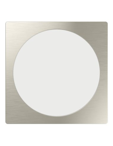 Luminaria empotrable LED cuadrada FUEVA 6 níquel 216×216mm, CCT (2700K-4000K-6500K), 18,5W 2100Lm, IP20