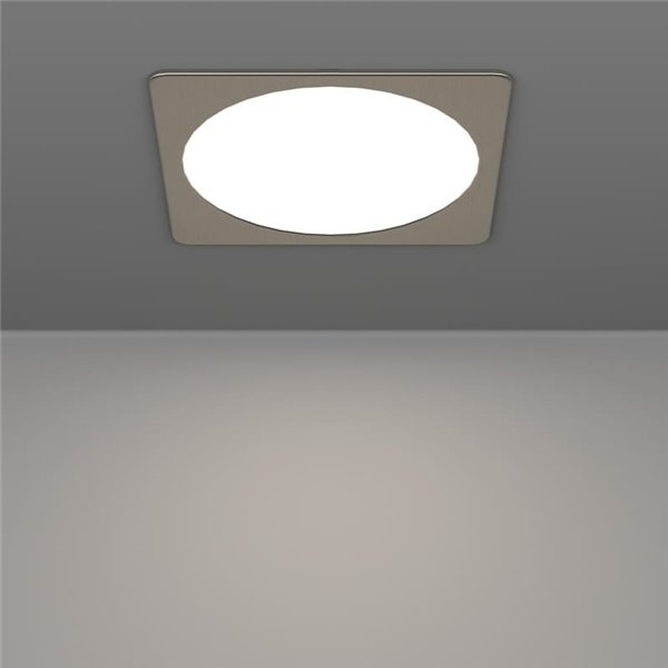 Luminaria empotrable LED cuadrada FUEVA 6 níquel 216×216mm, CCT (2700K-4000K-6500K), 18,5W 2100Lm, IP20