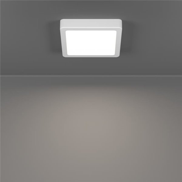 Luminária de teto LED quadrada de superfície 150x150mm branca FUEVA 6, CCT (2700K-4000K-6500K), 6,3W 720Lm, IP20