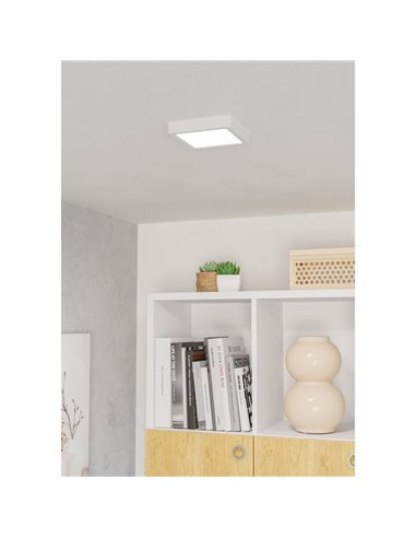 Luminária de teto LED quadrada de superfície 150x150mm branca FUEVA 6, CCT (2700K-4000K-6500K), 6,3W 720Lm, IP20