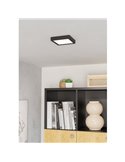 Downlight de superficie LED cuadrado 150×150mm negro FUEVA 6, CCT (2700K-4000K-6500K), 6,3W 720Lm, IP20