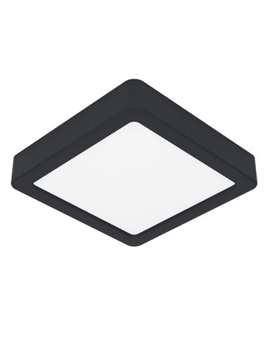 Spot LED carré encastrable 150×150 mm noir FUEVA 6, CCT (2700K-4000K-6500K), 6,3 W, 720 lm, IP20