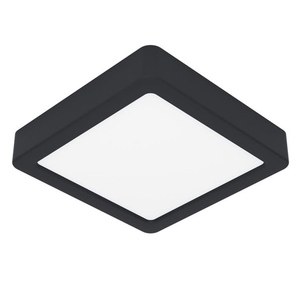 Downlight de superficie LED cuadrado 150×150mm negro FUEVA 6, CCT (2700K-4000K-6500K), 6,3W 720Lm, IP20