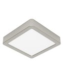 Plafón LED de techo cuadrado de superficie FUEVA 6 níquel 150×150mm, 6,3W 720Lm, CCT (2700K-4000K-6500K), IP20