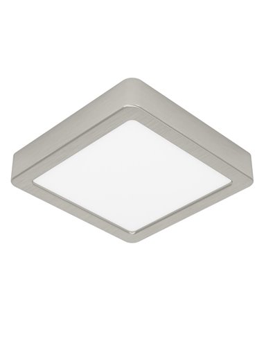 Plafón LED de techo cuadrado de superficie FUEVA 6 níquel 150×150mm, 6,3W 720Lm, CCT (2700K-4000K-6500K), IP20