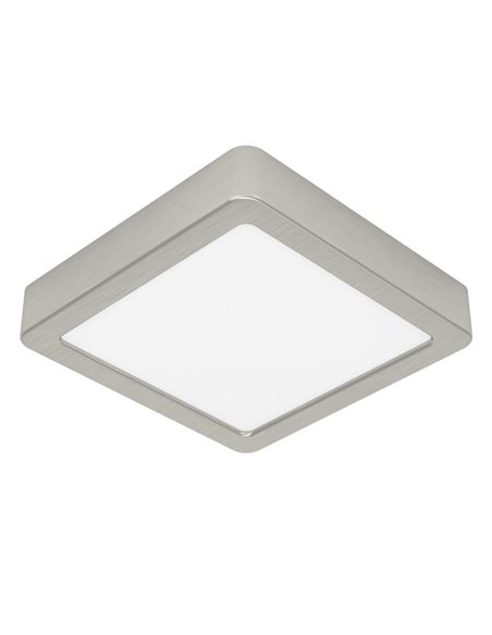 Plafón LED de techo cuadrado de superficie FUEVA 6 níquel 150×150mm, 6,3W 720Lm, CCT (2700K-4000K-6500K), IP20