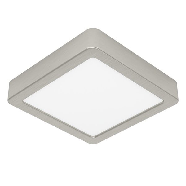 Plafón LED de techo cuadrado de superficie FUEVA 6 níquel 150×150mm, 6,3W 720Lm, CCT (2700K-4000K-6500K), IP20