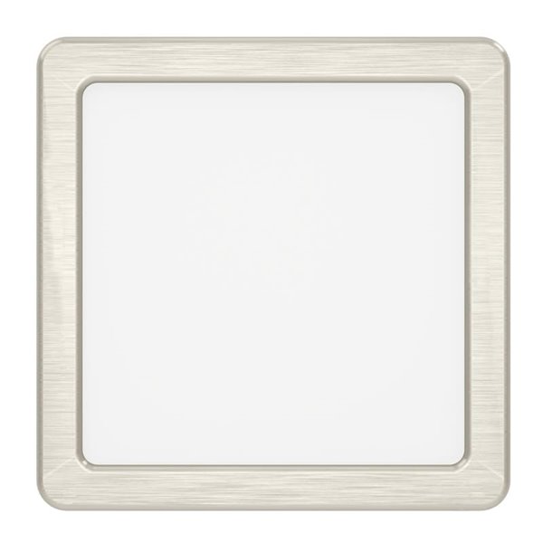 Plafón LED de techo cuadrado de superficie FUEVA 6 níquel 150×150mm, 6,3W 720Lm, CCT (2700K-4000K-6500K), IP20
