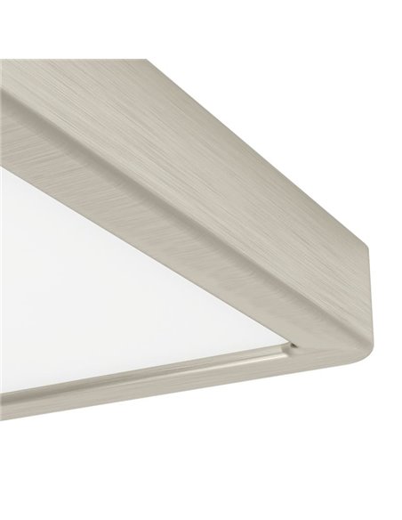 Plafonnier LED carré en saillie FUEVA 6 nickel 150×150mm, 6,3W 720Lm, CCT (2700K-4000K-6500K), IP20